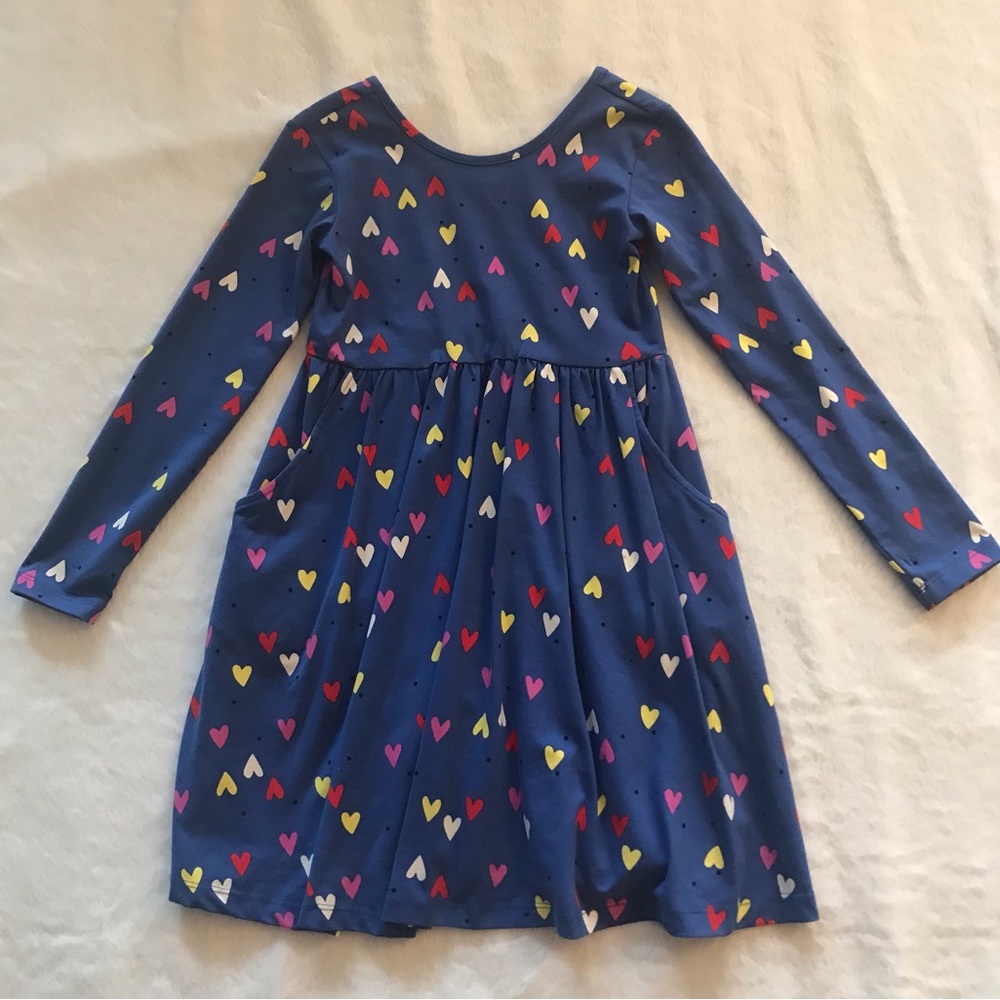Blue Heart Pattern Kids Dress USED